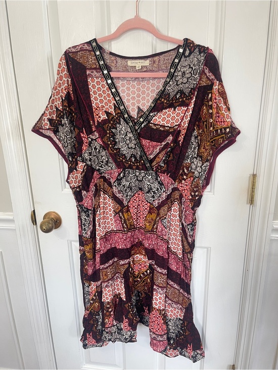 living doll Dresses & Skirts - Living Doll Dress Plus Size 2x Boho Patchwork Floral Knee Length Pockets